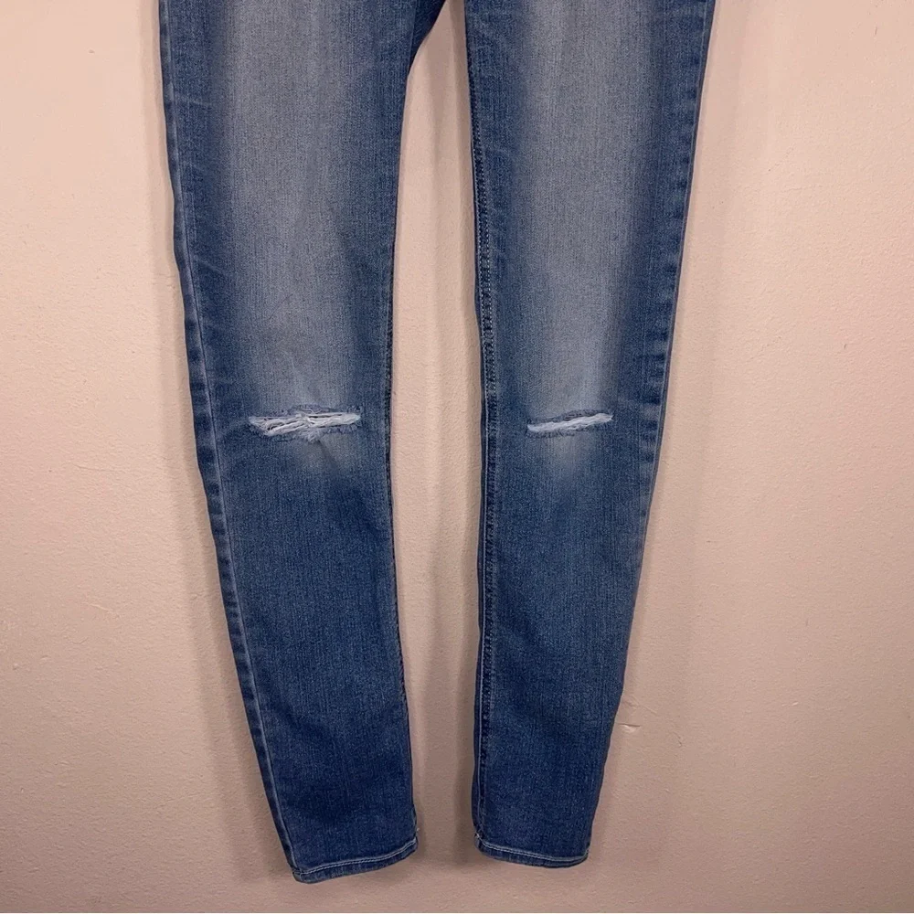 SIZE 1 NO BOUNDARIES BLUE JUNIORS SKINNY JEANS DISTRESSED STRETCH